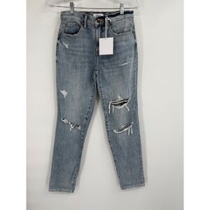 Pistola Presley High Rise‎ Relaxed Roller Jean In Primetime Distressed NWT Sz 24